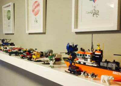 Play therapy shelf with toys